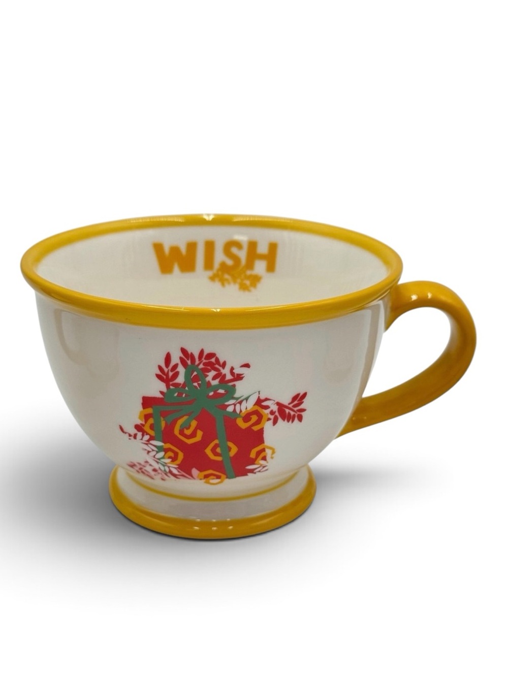 Starbucks 2007 Holiday "Wish" footed ceramic coffee/tea cup (10 oz)